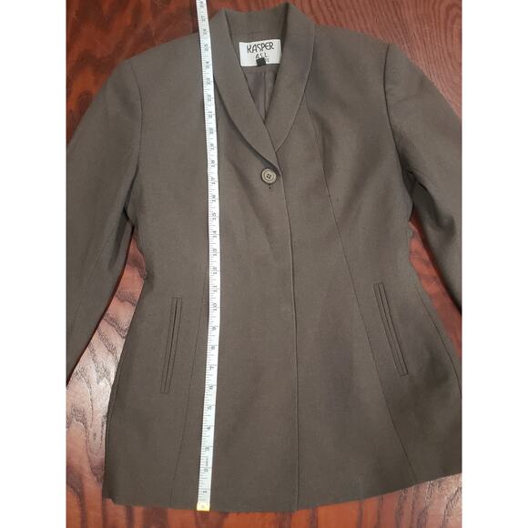 Kasper A.S.L Gray 4 Button (3 Hidden) Long Sleeved Blazer Suit Jacket - Picture 8 of 9